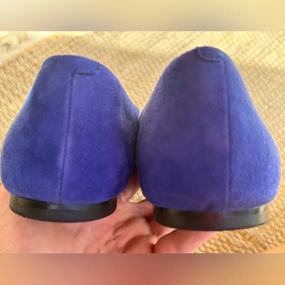 AUDREY BROOKE s8.5 blue suede flats Pointed toe Gently loved - Picture 5 of 7